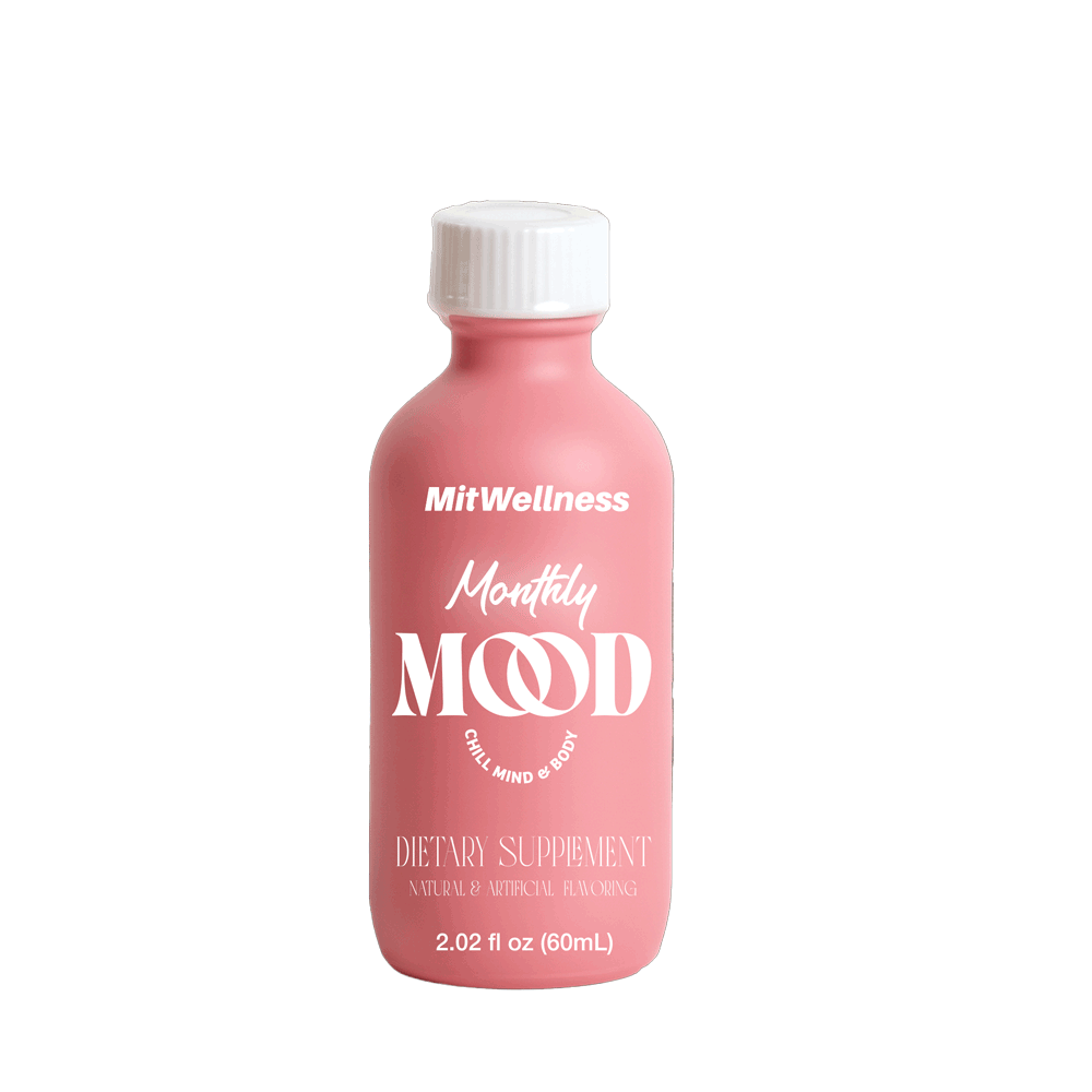 a pink bottle with white text