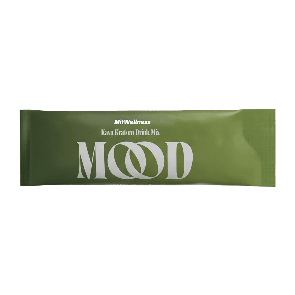 a green package with white text