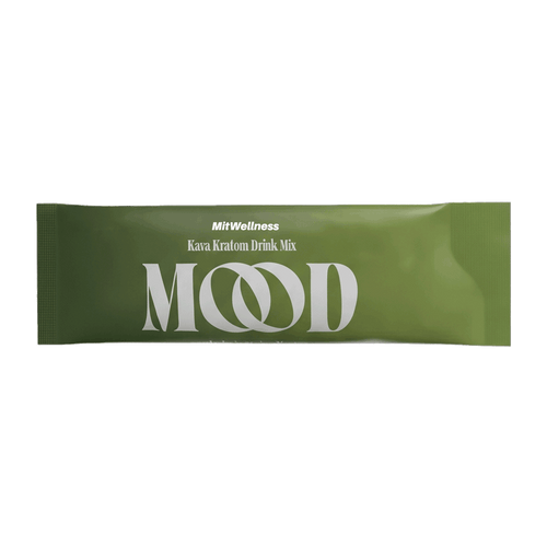 a green package with white text