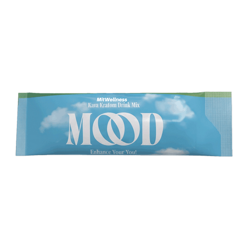 a blue and green package with white text