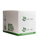 a white box with green and white text