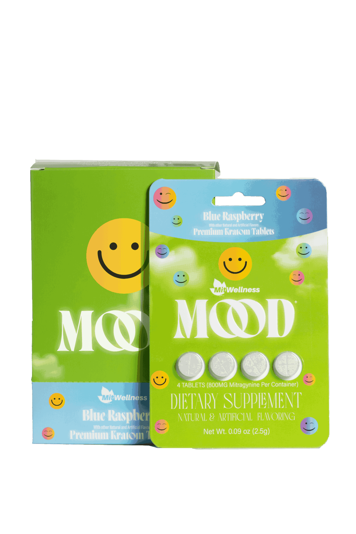 Mood Blue Raspberry Premium Kratom Tablets